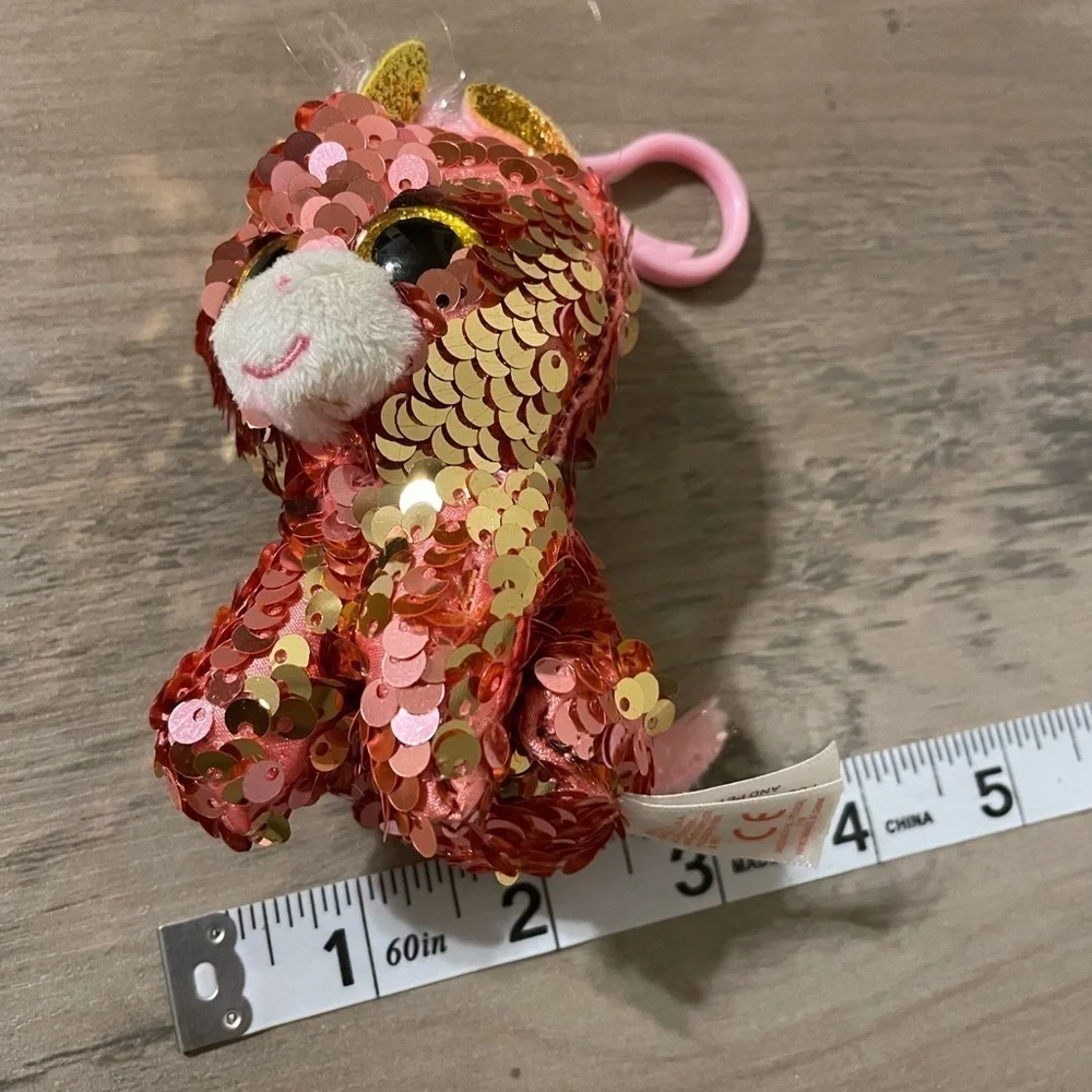 Ty Pink Sequin Unicorn Keychain Flippables